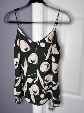 Lord & Taylor Olive Green Floral Camisole Tank Small